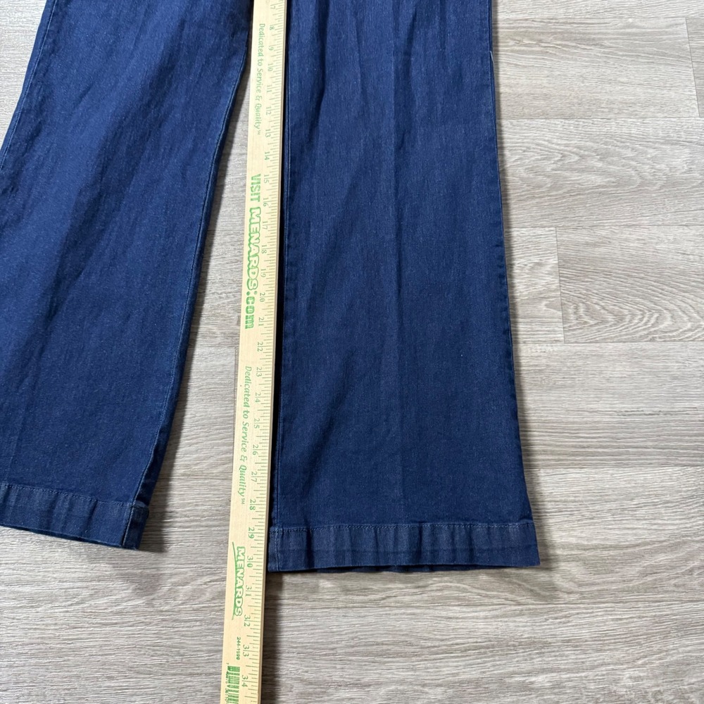 Our Republic For All Womens High Rise‎ Trouser Wide Leg Dark Wash Denim Jeans 14 - Picture 3 of 9